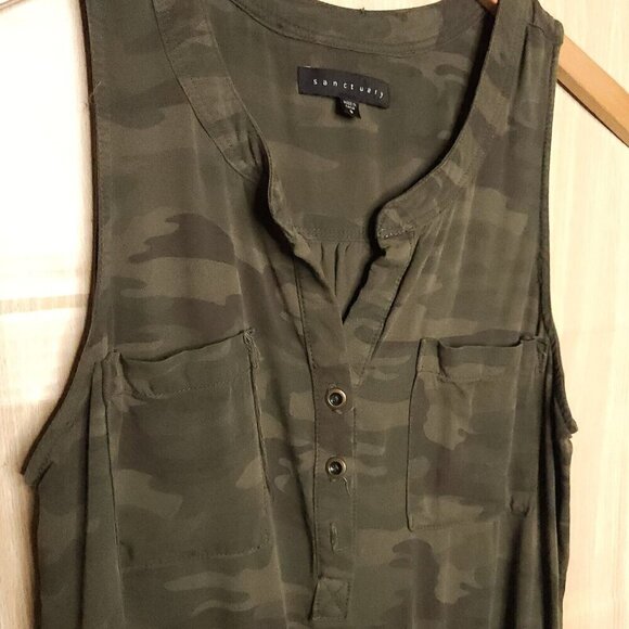 Sanctuary Green Camouflage Sleeveless Rayon Romper Small - Picture 2 of 6